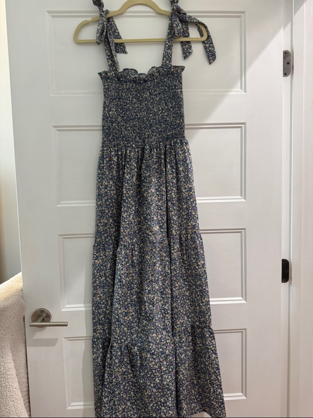 SHEIN Blue Floral Tiered Sundress